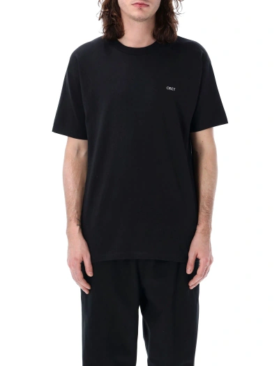 Obey Ripped Icon Tee In Black