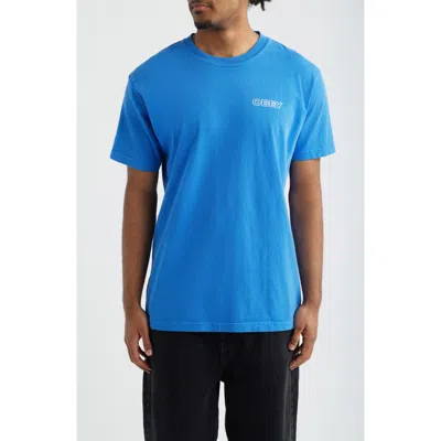 Obey Ripple Graphic T-shirt In Blue