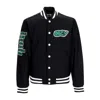 Obey Roll Call Varsity Jacket Men's College Jacket Surf Blue In Black