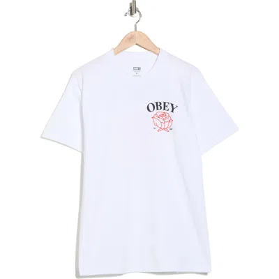 Obey Rose '89 Graphic T-shirt In White