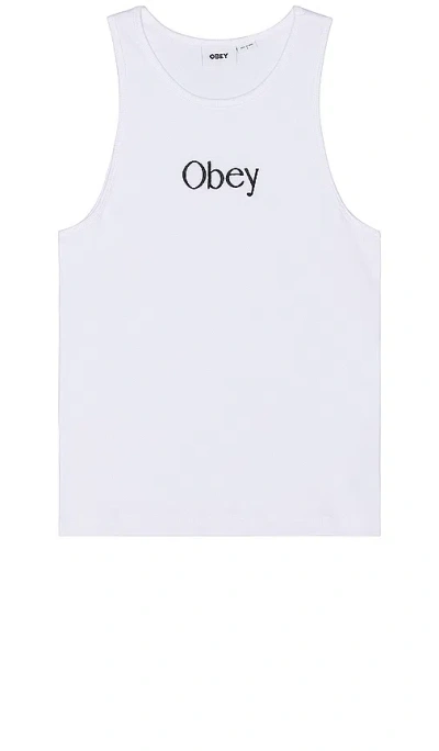 Obey Rosemont Rib Tank In 白色