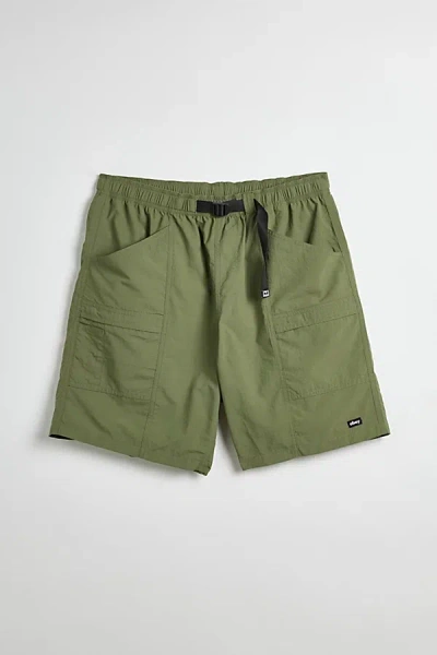 Obey Route Nylon Short In Light Army, Men's At Urban Outfitters In Green