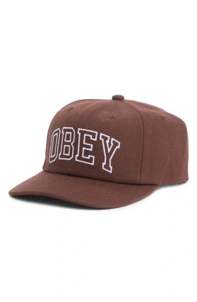 Obey Rush Classic Snapback Cap In Brown