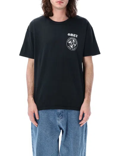 Obey Saty Alert Pigment T-shirt In Pigment Vintage Black