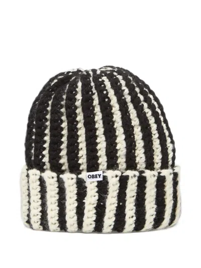 Obey Scout Chunky-knit Beanie Hat In Black