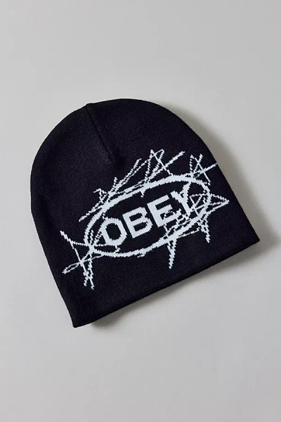 Obey Scream Knit Beanie In Black, Men's At Urban Outfitters