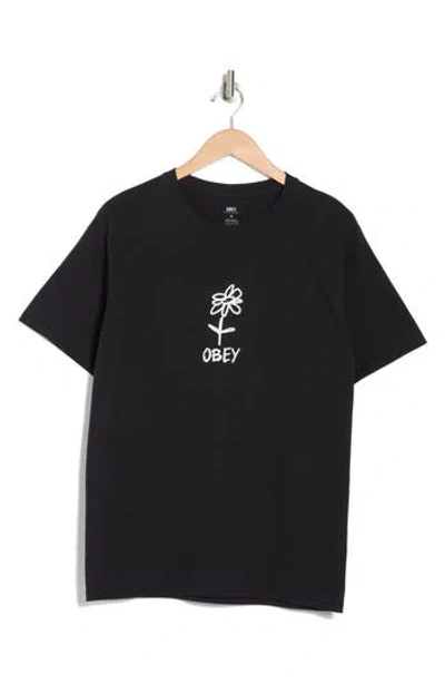 Obey Scribble Graphic Print T-shirt In Black
