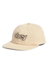 Obey Select Snapback Cap In Neutral