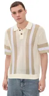 Obey Seth Polo Sweater Unbleached Multi In Multi