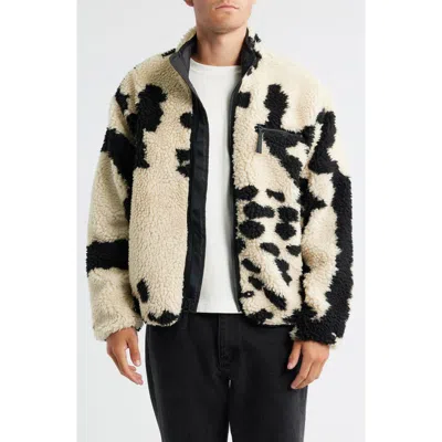 Obey Shaggy Fleece Jacket In Neutral