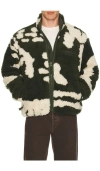 Obey Shaggy Sherpa Jacket In Green