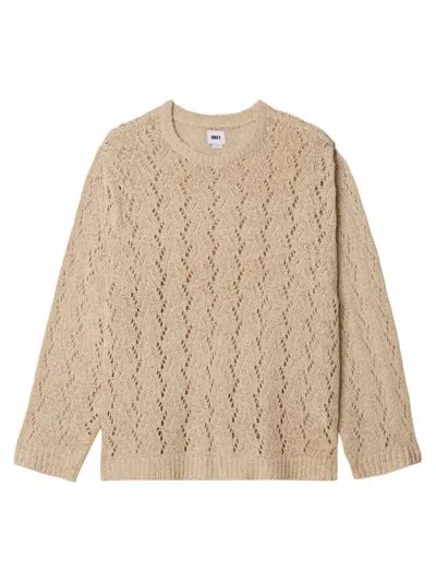 Obey Shimoda Tape Yarn Sweater Crochet Light - Natural In Brown