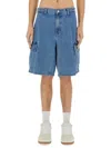 Obey Baggy Bigwig Cargo Shorts In Blue