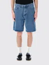 Obey Bigwig Baggy Fit Denim Carpenter Short In Light Indigo, Men's At Urban Outfitters In Blue