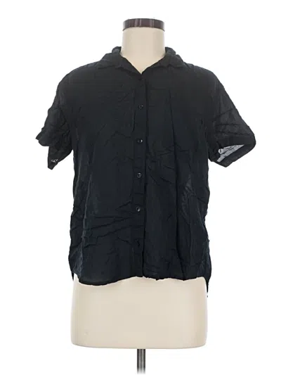 Pre-owned Obey Short Sleeve Blouse In Black