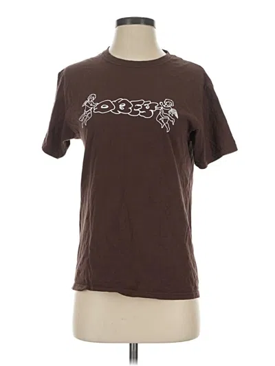 Pre-owned Obey Short Sleeve T-shirt In Brown