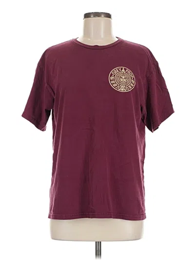 Pre-owned Obey Short Sleeve T-shirt In Burgundy