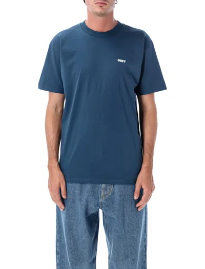 Obey Short-sleeve Logo T-shirt In Harbour Blue