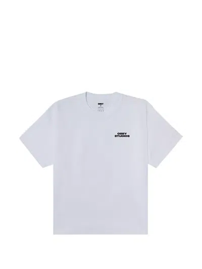 Obey Graphic-print Crew-neck T-shirt In White