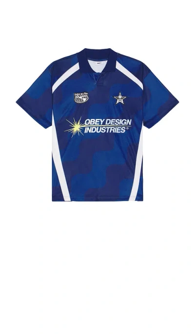 Obey Soccer Jersey In 蓝底碎花