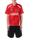 Obey Sonic Vibration Soccer Jersey In Red Multi