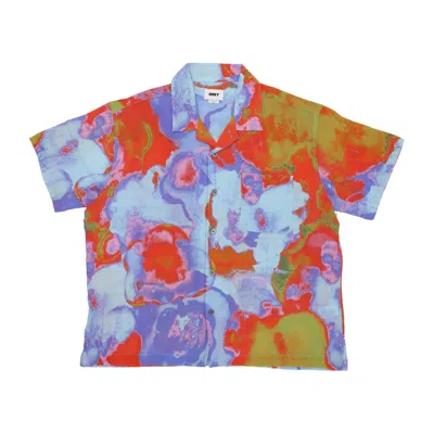 Obey Sometimes Woven Men's Short Sleeve Shirt Blue Multi