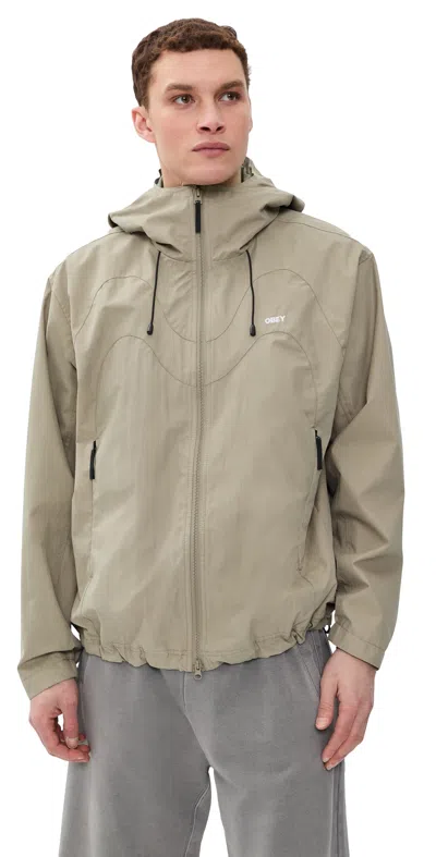 Obey Sota Shell Jacket Mermaid In Green