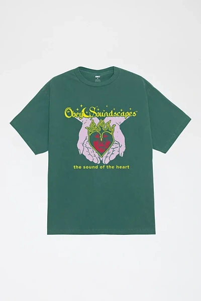 Obey Soundscapes Graphic Tee In Green, Men's At Urban Outfitters