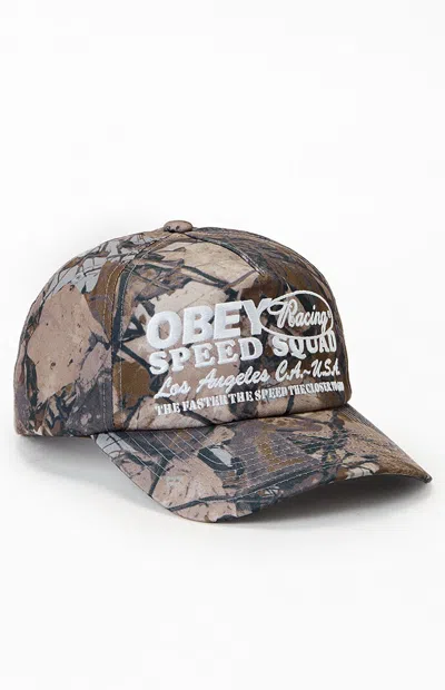 Obey Speed Squad 5 Panel Camo Snapback Hat In Camouflage In Multi