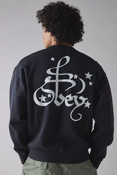 Obey Spellbound Graphic Crew Neck Sweatshirt In Washed Black, Men's At Urban Outfitters