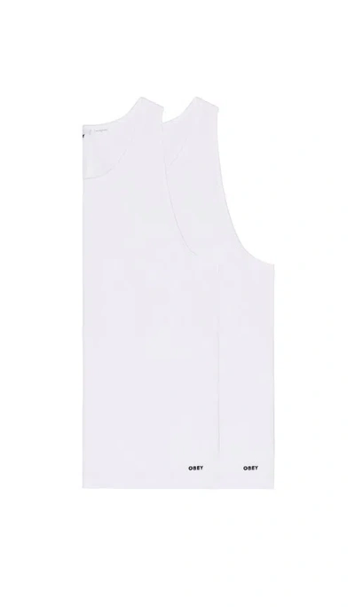 Obey Standard Rib Tank 2 Pack In White