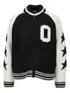 Obey Star-detail Zip-up Cardigan In Black
