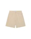 Obey Stripe Baggy Denim Short In Neutral
