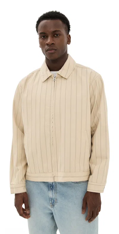 Obey Stripe Zip Up Jacket Pelican Multi