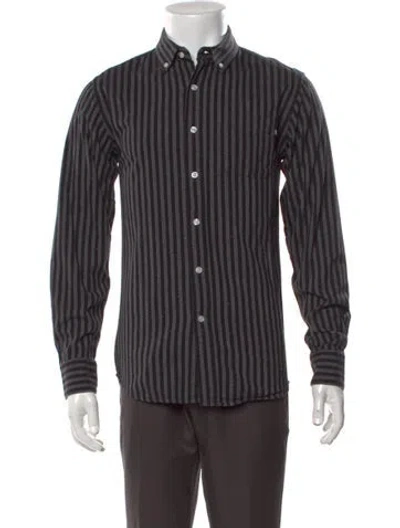Pre-owned Obey Striped Long Sleeve Shirt In Gray