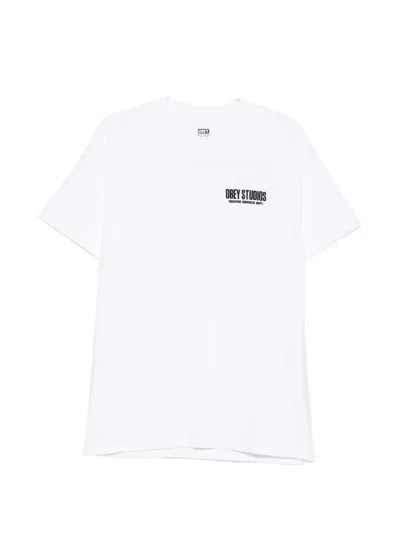 Obey Studios Graphic T-shirt In White