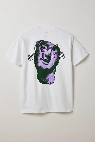Obey Studios Statue Graphic Tee In White, Men's At Urban Outfitters