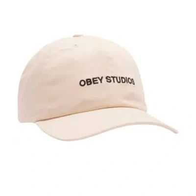 Obey Studios Strap Back Hat (unbleached) In Pink