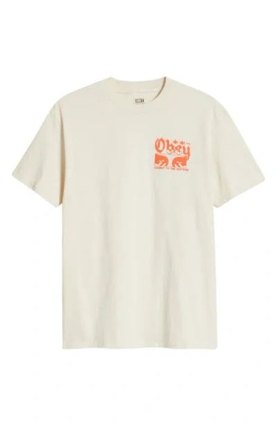 Obey Submit To The Rhythm Graphic T-shirt In Cream