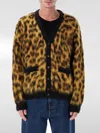 Obey Mens Patron Leopard-pattern Brushed Wool-blend Cardigan In Animal Print