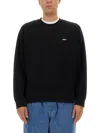 Obey Men's Lightweight Crewneck Sweatshirt Bold Box Fit Premium Crew Fleece Black In Black