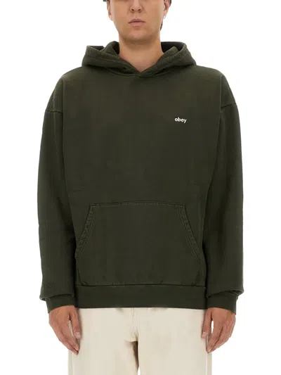Obey Sweatshirt With Logo In Green