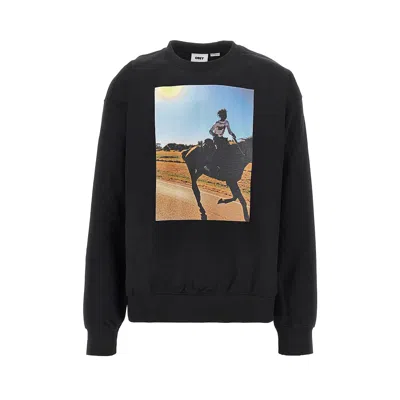 Obey Sweatshirt With Trial Ride Print In Black