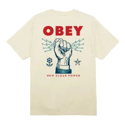 Obey T-shirt New Clear Power Uomo Cream In Neutral