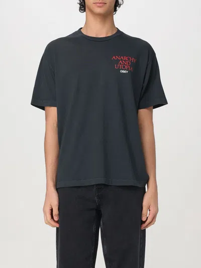 Obey T-shirt  Men Color Black