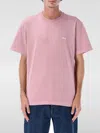 Obey Lowercase Pigment Dyed Cotton T-shirt In Pink