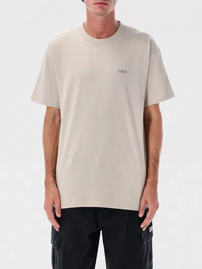 Obey T-shirt  Men Color Silver In Gray