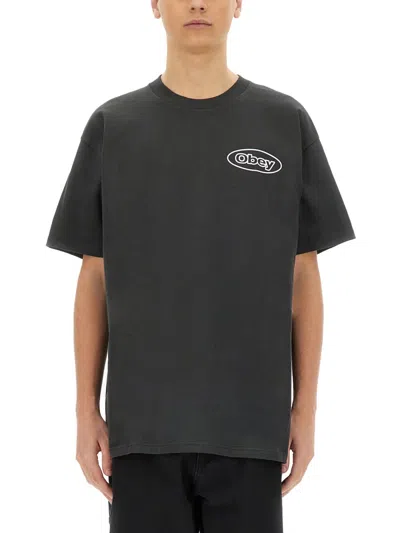 Obey T-shirt Reaction In Black