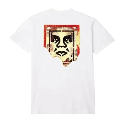 Obey T-shirt Ripped Icon Uomo White