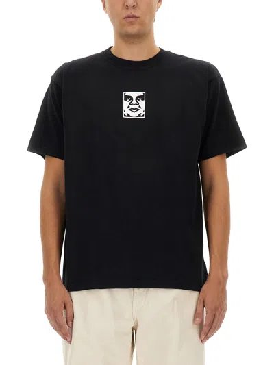 Obey T-shirt With Logo In Black